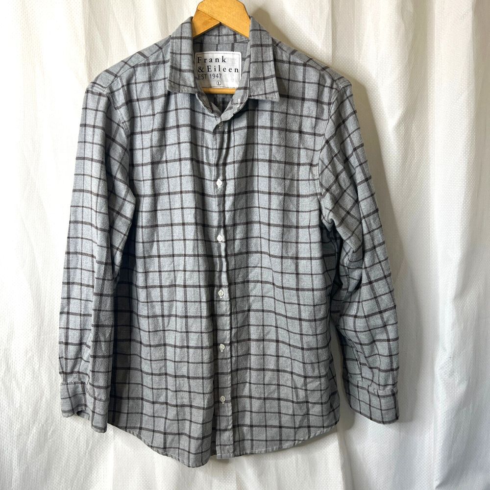 Frank & Eileen Mens Fkannel Button Front Shirt Sz L Large